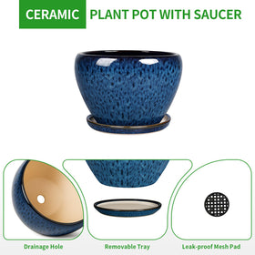 Deep Dream indoor outdoor plant pot shown in blue for versatile use