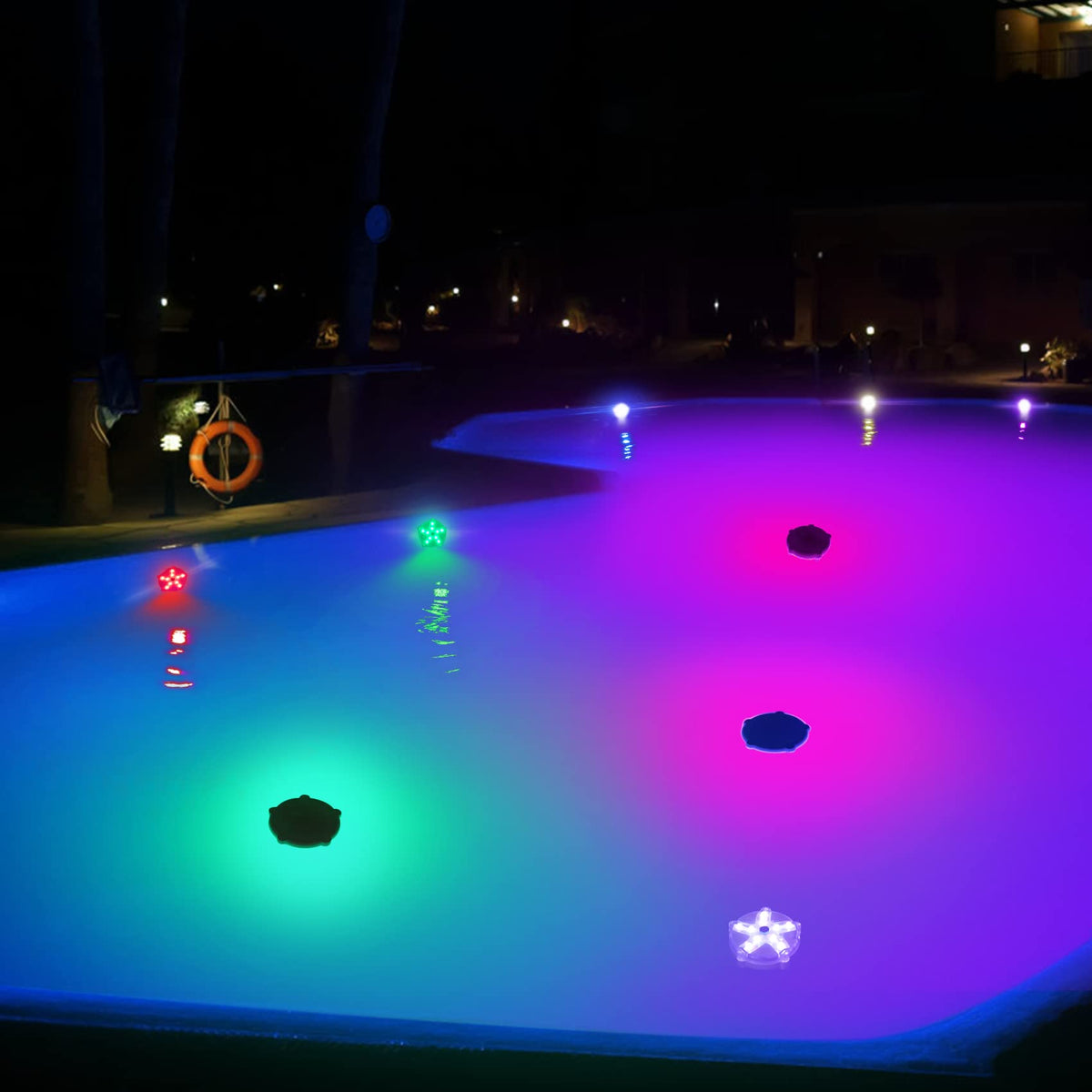 DeeprBetter starfish magnetic LED light attached to pool wall for mood lighting