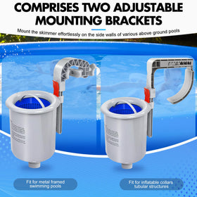 DeeprClean Above Ground Skimmer removable-basket captures leaves for quick disposal after swimming