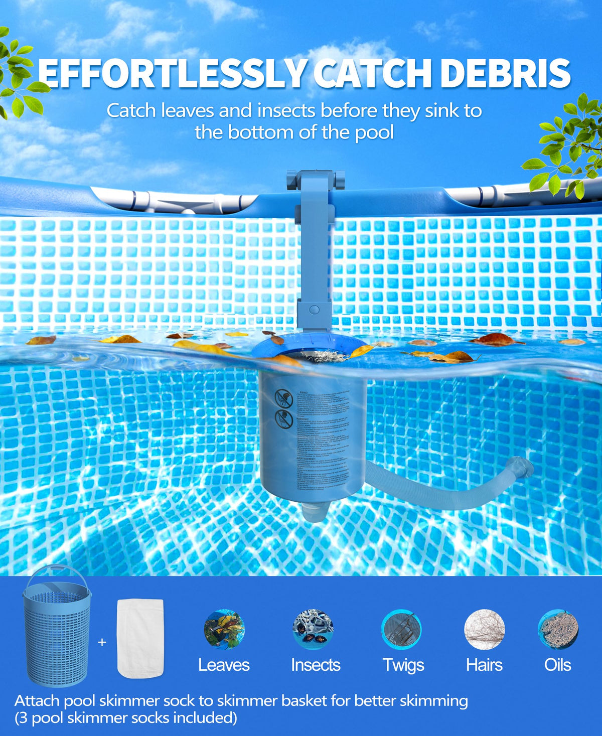 DeeprClean adjustable height bracket adapts to different pool water levels.