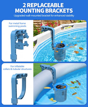 DeeprClean anti-tilt wall mount design ensures stable skimming across surfaces.