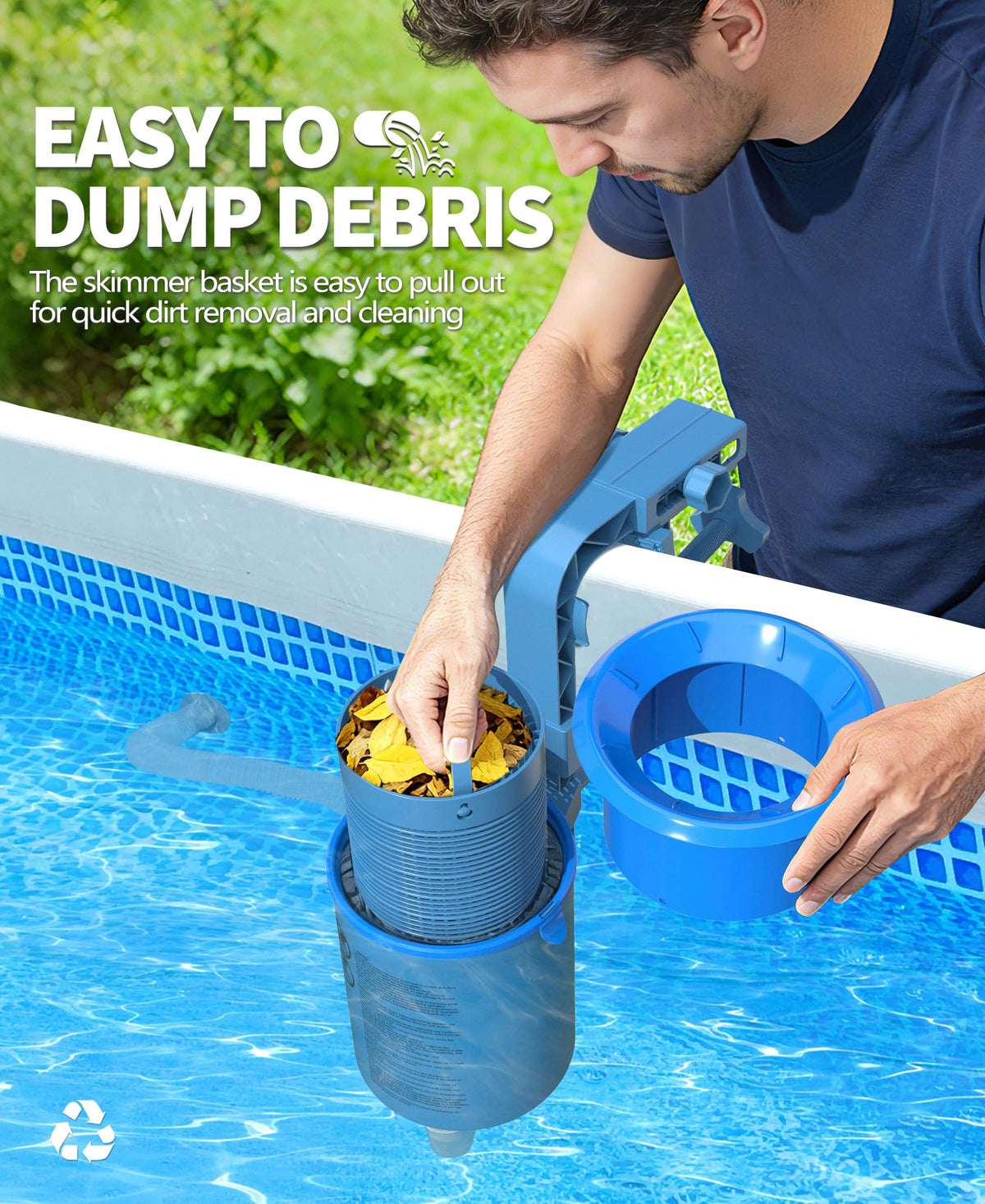 DeeprClean easy setup supports various above-ground pool styles.