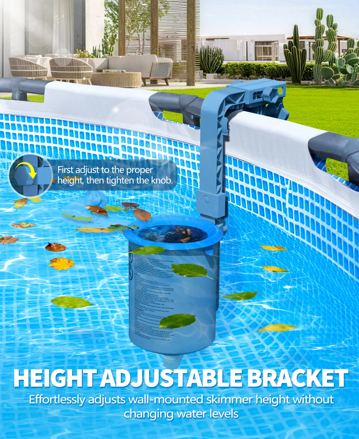 DeeprClean removable skimmer basket for quick debris disposal after use.
