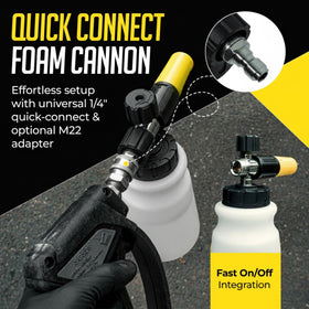 Deer Brook Shop Hornet foam cannon supports up to 4000 PSI for versatile tasks.
