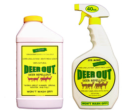 Deer Out rain resistant formula on plants lasting through rainfall