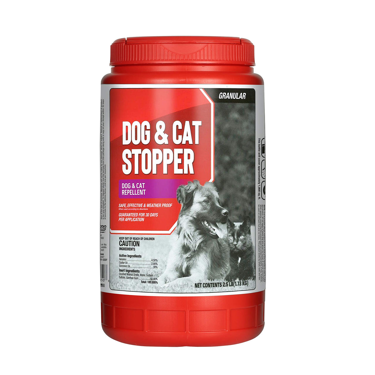 Deer Stopper Animal Stopper granular form deters dogs and cats from garden beds.