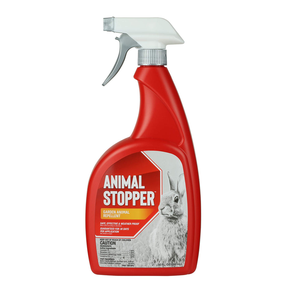 Deer Stopper Animal Stopper Liquid bottle pour for easy, ready-to-use pest deterrence around gardens.