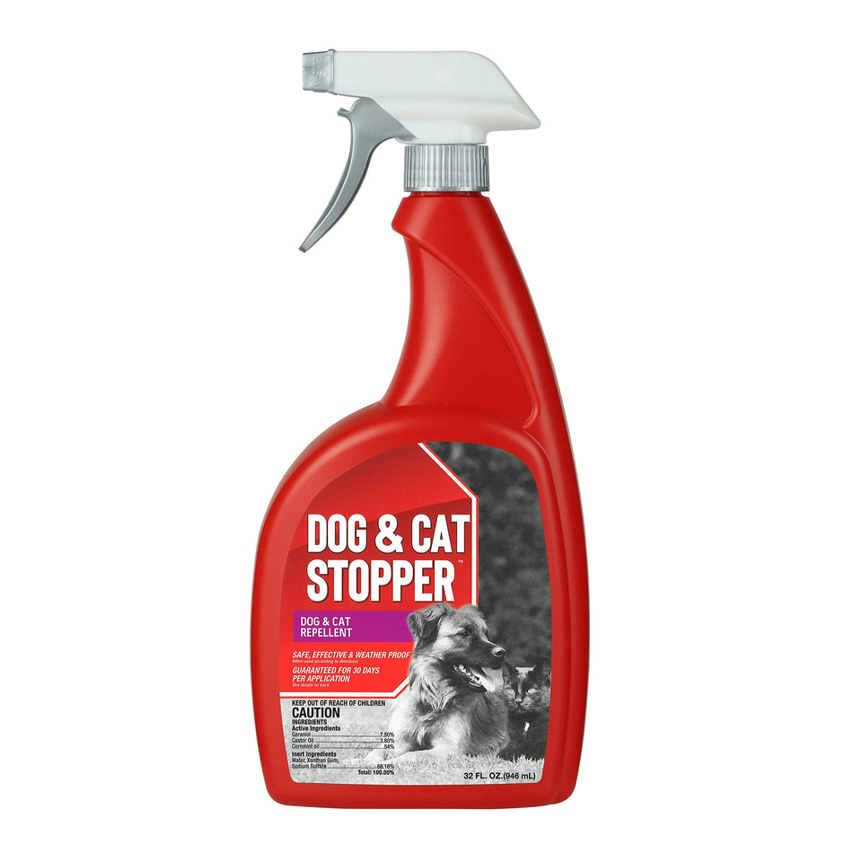 Deer Stopper Animal Stopper Liquid spray bottle showing natural garden deterrent for plants