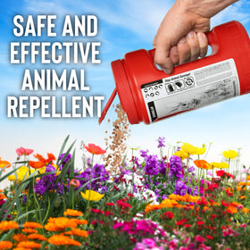 Deer Stopper Animal Stopper is safe around kids and pets while guarding vegetable patches.