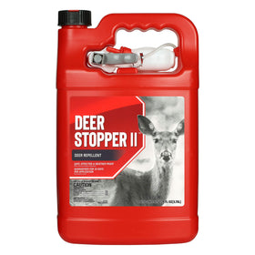 Deer Stopper II bottle front view protecting plants with a natural repellent.