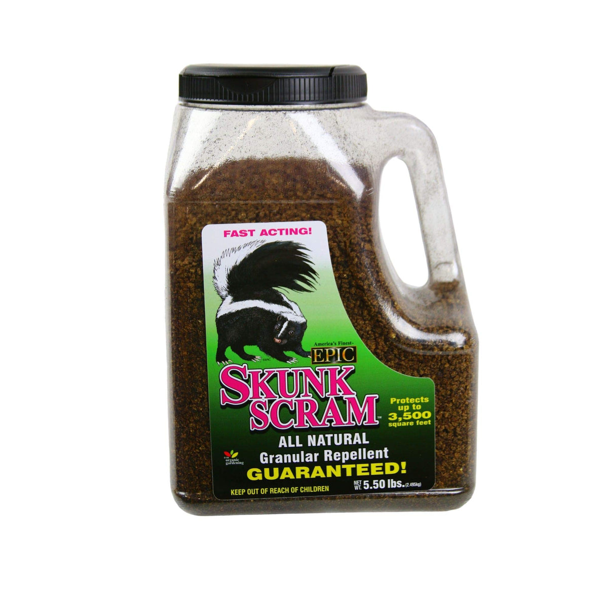 DeerScram Epic 02120 granular skunk repellent granules for yard protection and pet-safe use