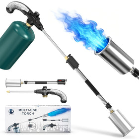 Defabee weed torch image reminds you a propane tank is not included for operation.
