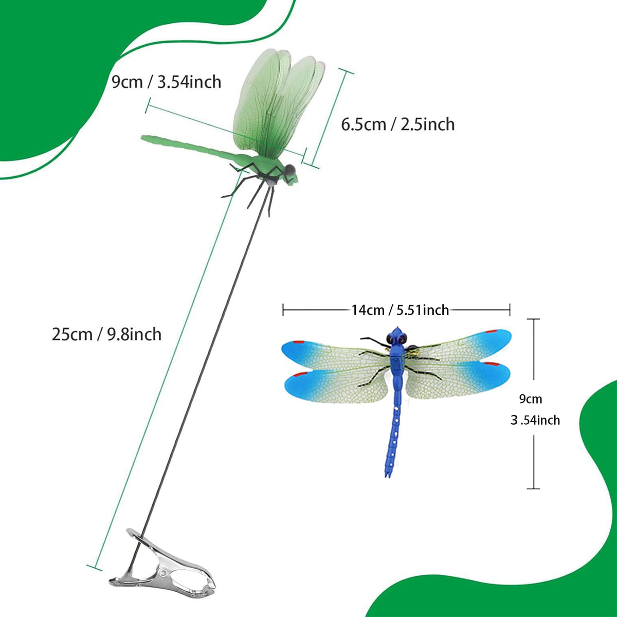 Deiksuir dragonfly garden stake decor enhances plant displays with subtle fluttering charm.