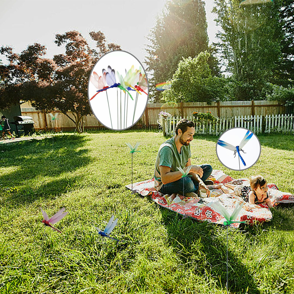 Deiksuir metal dragonfly garden decor features durable finish for long-lasting outdoor appeal.