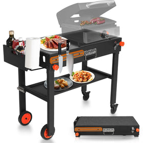 DeintYei outdoor grill table demonstrates compatibility with Blackstone griddles for versatile meals.