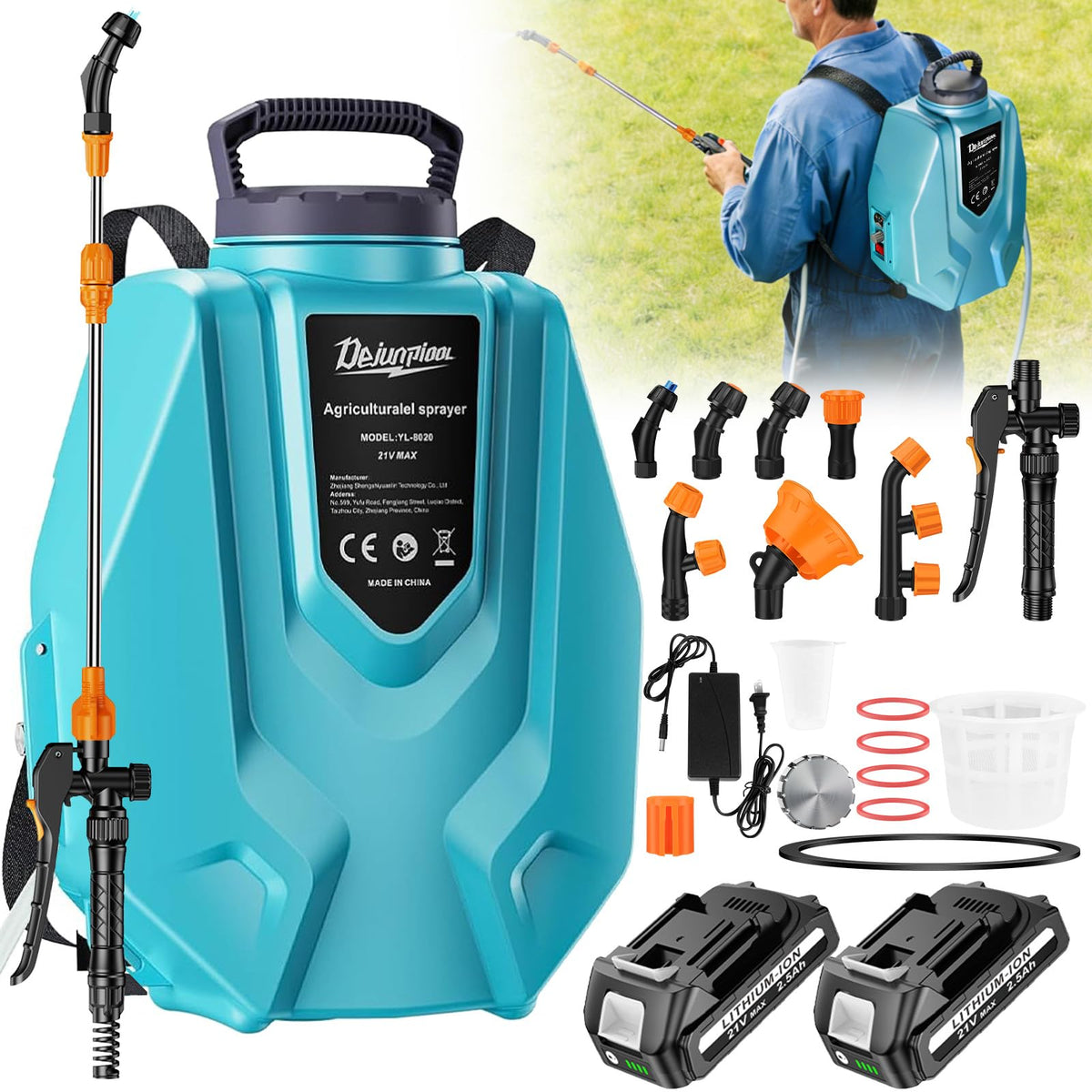 DEJUNPIOOL backpack sprayer with 3.2 gallon tank for extended spraying sessions