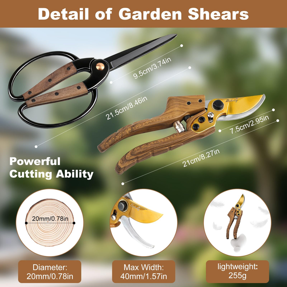 DEKELIY rust-resistant stainless blades suitable for outdoor use