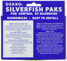 Dekko Silverfish Packs placed in a closet or drawer to reduce infestation.