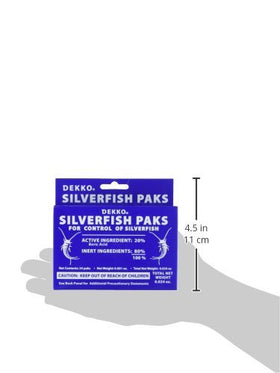 Dekko Silverfish Paks for attics and storage areas help reduce activity.