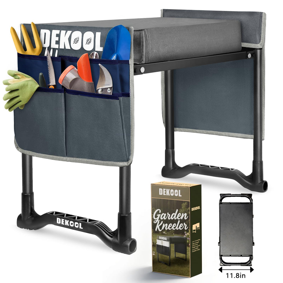 Dekool garden kneeler and seat with upgraded wide 3-inch pad for comfortable kneeling