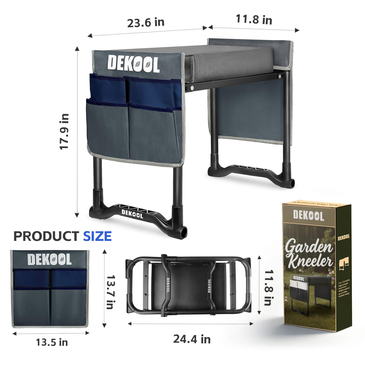 Dekool portable garden bench offers convenient storage and mobility