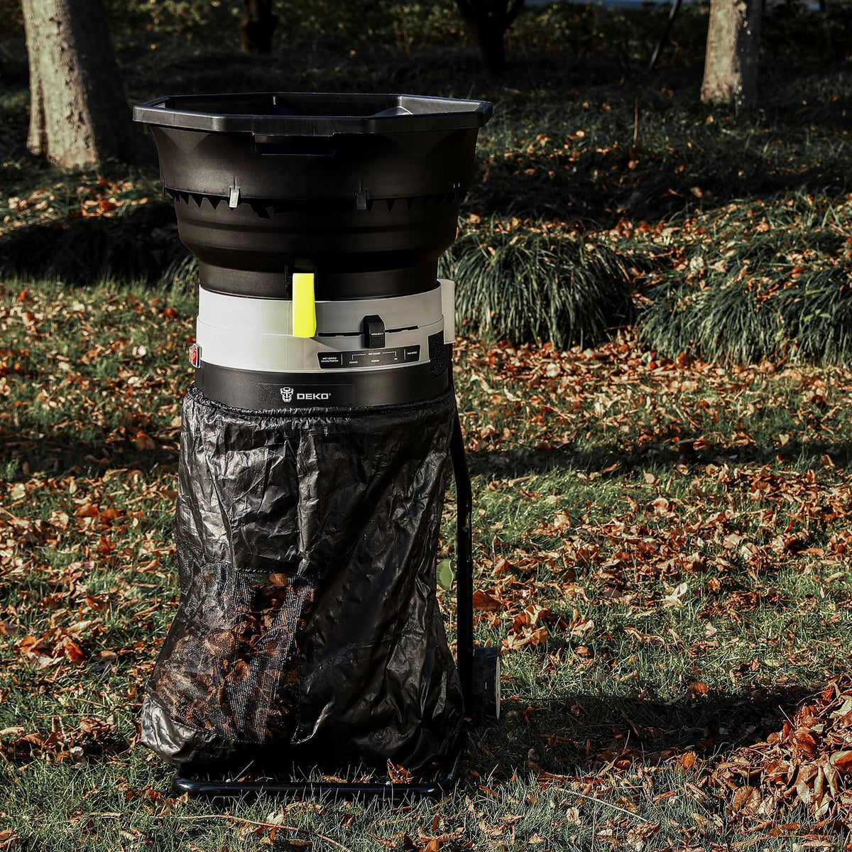 DEKOPRO 15-amp motor demonstrates powerful shredding for fast yard work