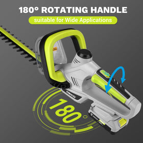 DEKOPRO hedge trimmer safety-double-lock-system enhances operator protection.
