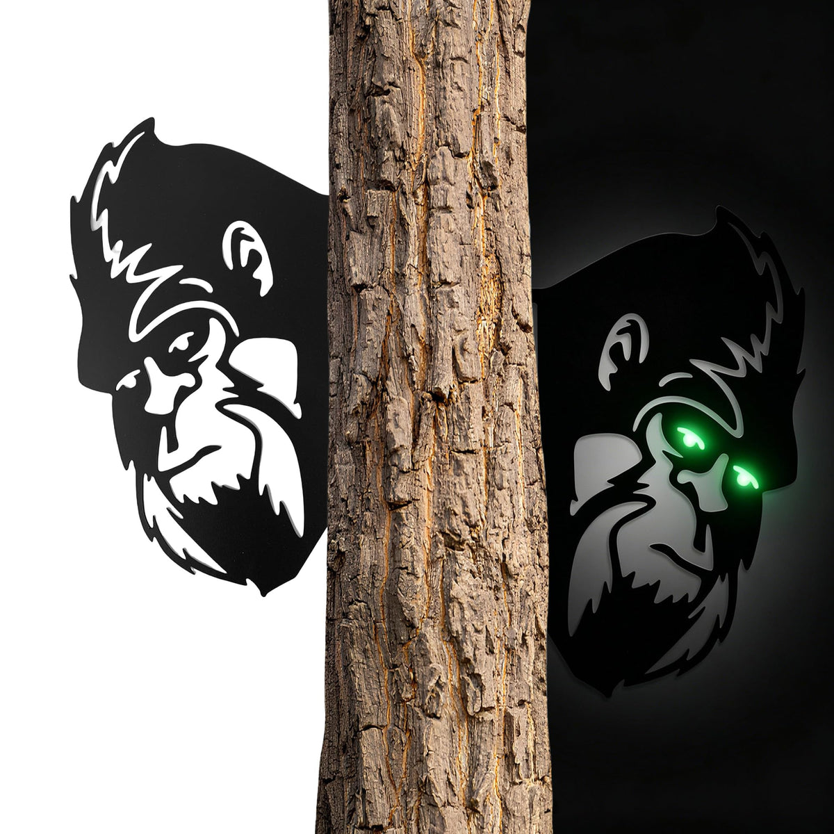Dekorbay sasquatch eyes glow sign enhances nighttime garden ambiance