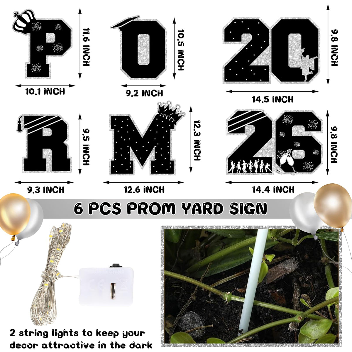 Delaimastor Prom 2026 yard sign features waterproof material for outdoor use.