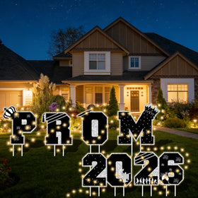 Delaimastor Prom 2026 yard sign heightens party atmosphere for graduation.