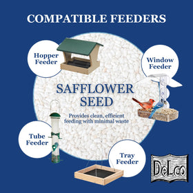 DeLco safflower seed suitable for hopper, tube, or platform feeders