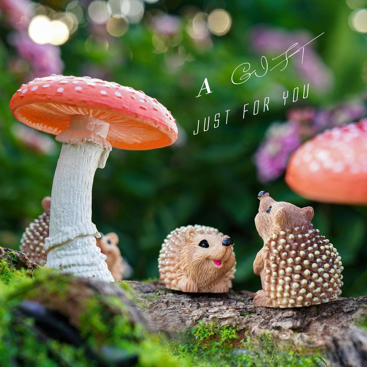 Delighture fairy garden hedgehog smiling figure ideal for cozy corners outdoors