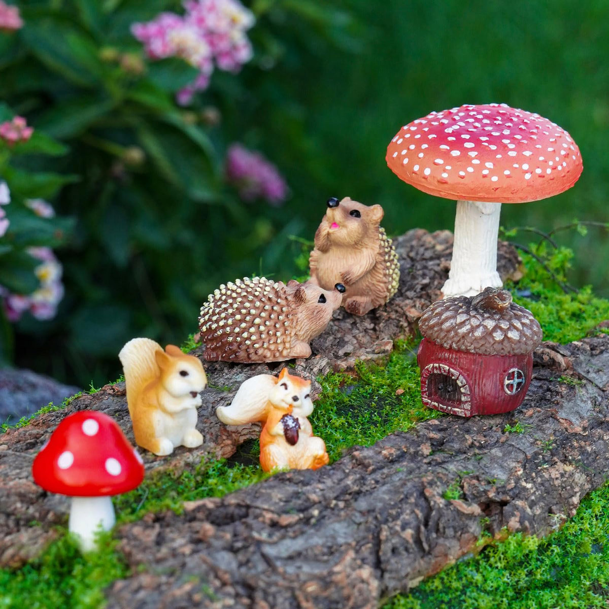 Delighture fairy garden large mushroom figure with vivid color for terrariums