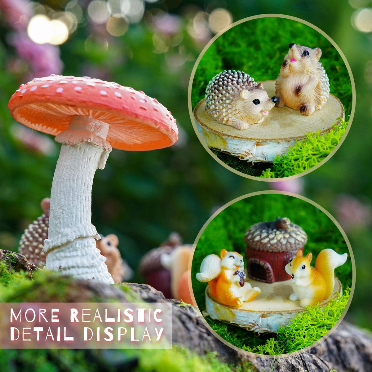 Delighture fairy garden small mushroom figure bright accent for planters