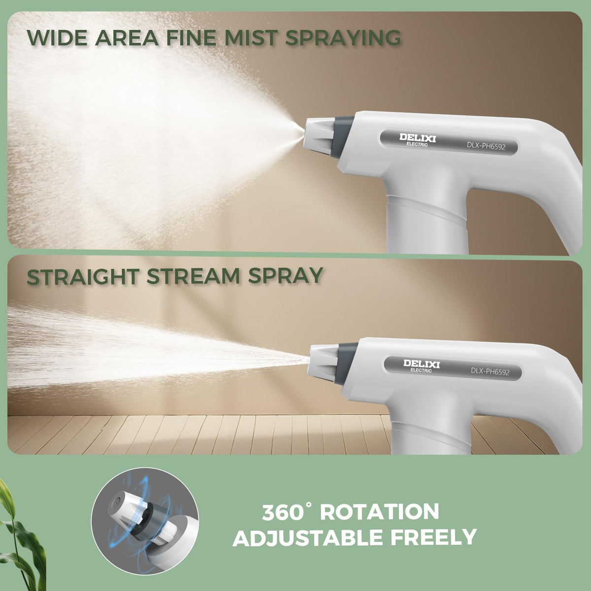 DELIXI spray bottle jet mode directs water to roots and soil for quick targeting.