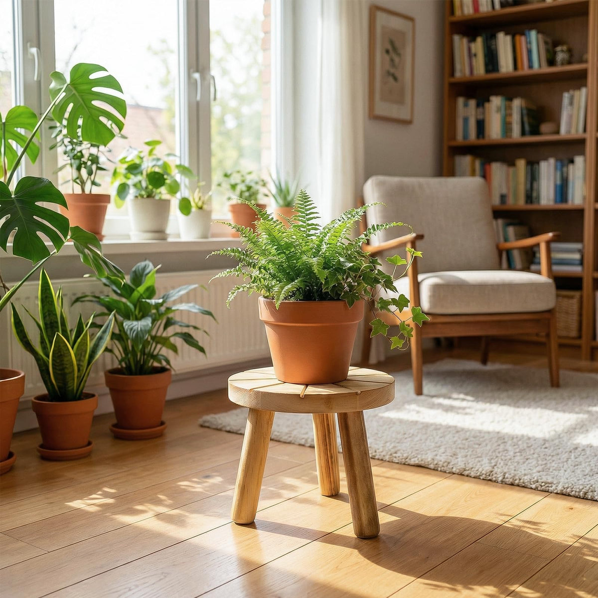 Delma wood plant stands durable finish resistant to moisture for long-lasting display