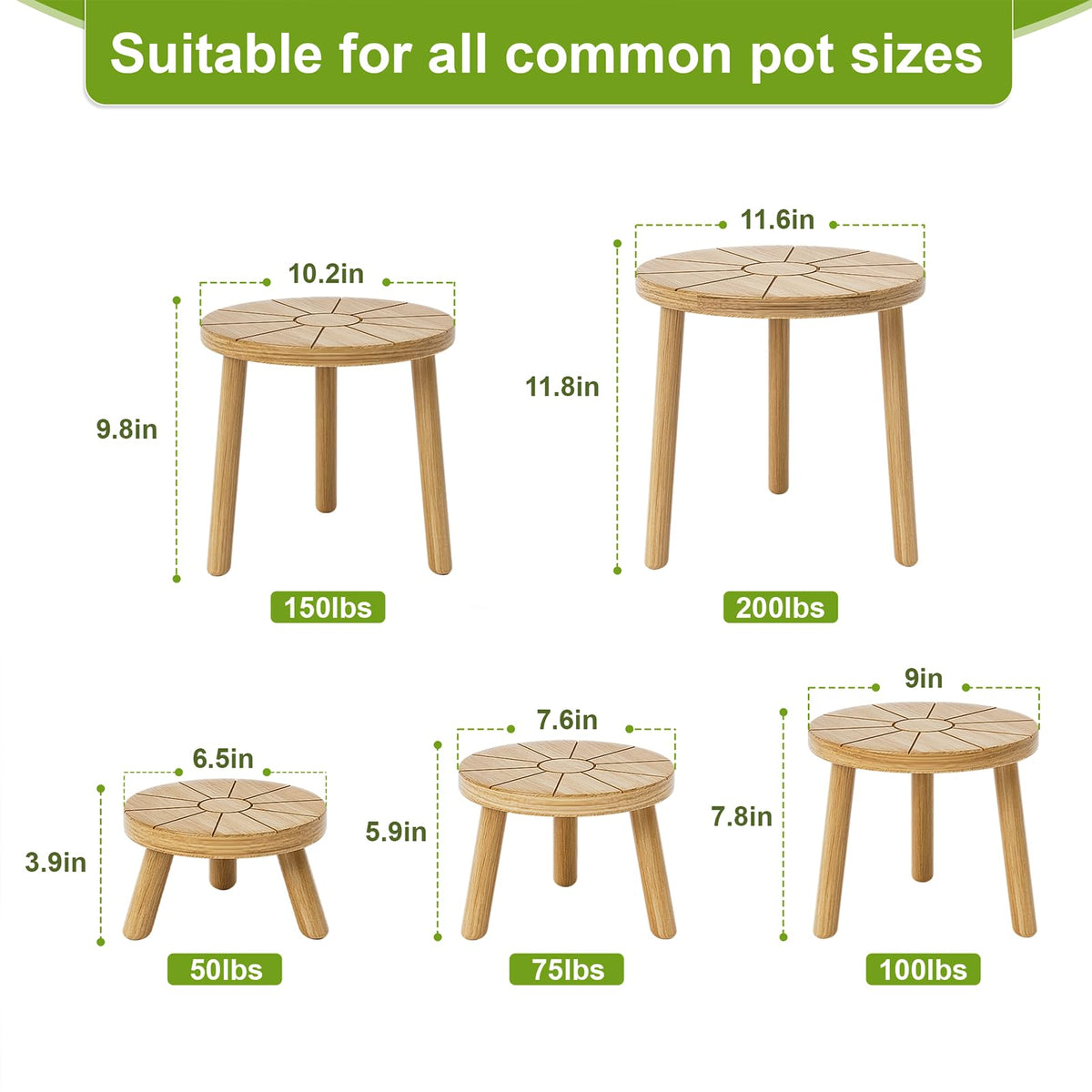 Delma wood plant stands tool-free assembly for quick setup
