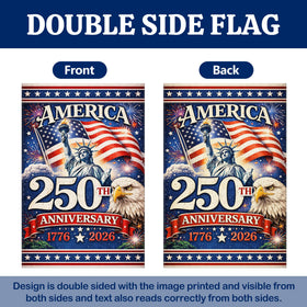 Deloky patriotic yard banner hanging outdoors ready for celebrations.
