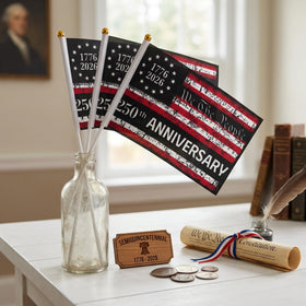 Deloky USA 250th flag decor for parades and celebrations.