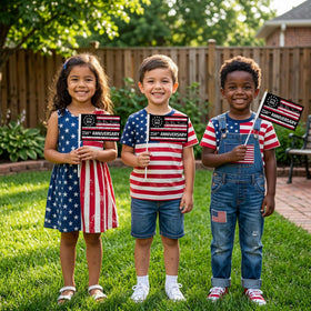 Deloky USA 250th flag pack ideal for table, garden, and home decor.