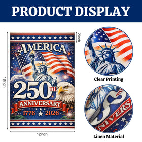 Deloky USA garden banner close-up shows linen material and durability.