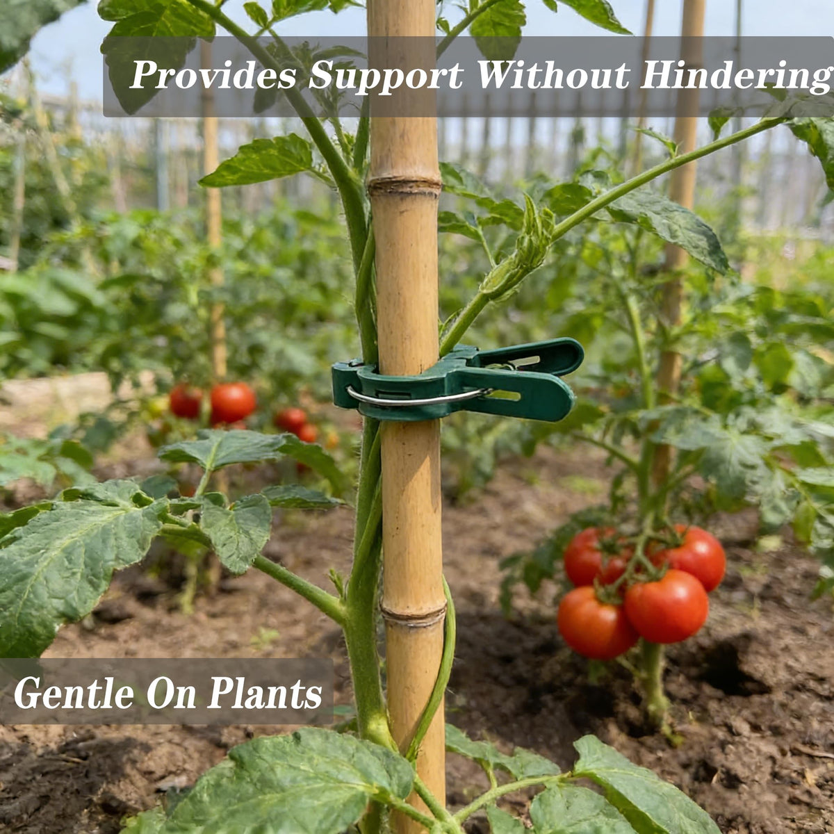 Delphinus clips maintaining plant posture against wind and rain