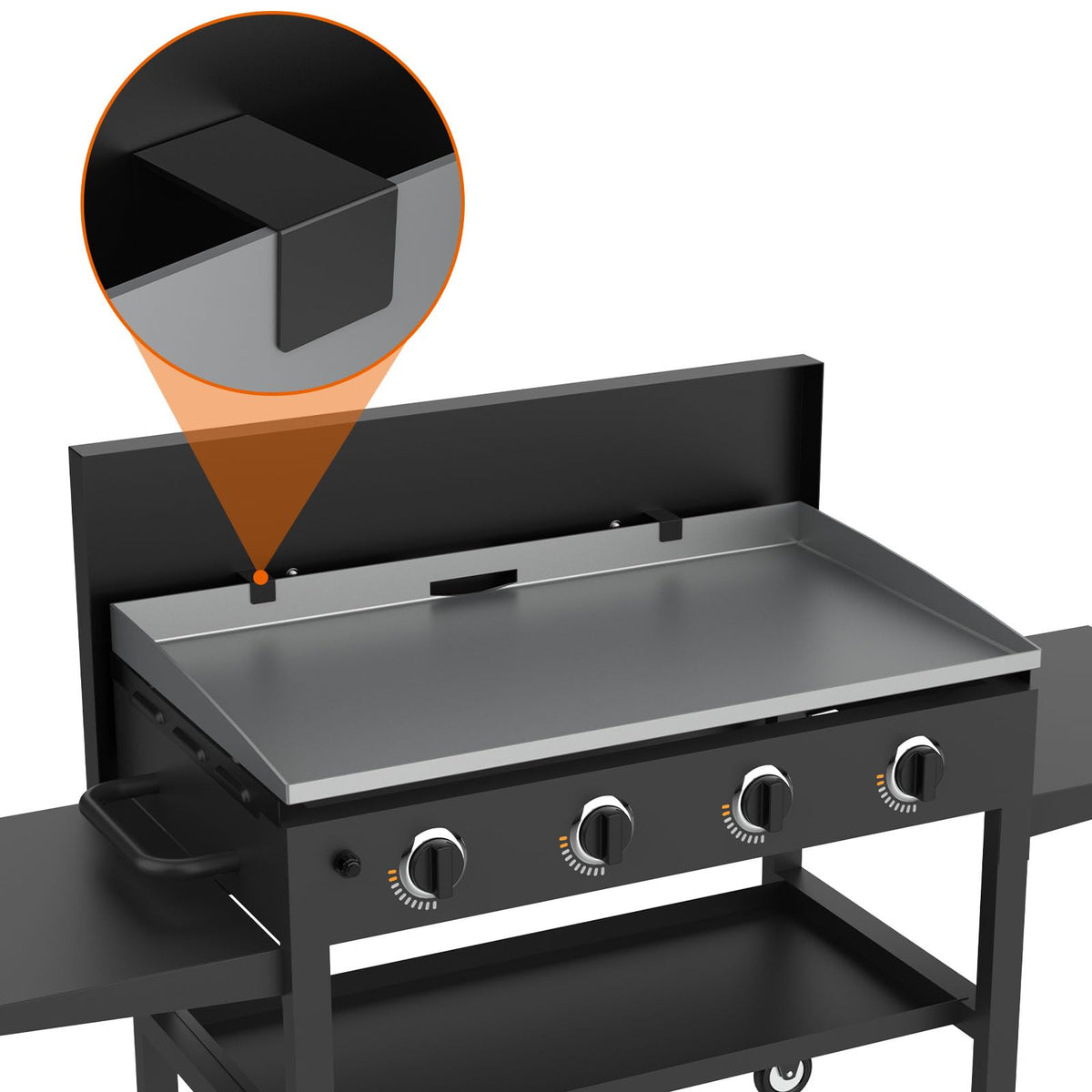 DELSbbq 5004 lid cover with two handles for easy removal