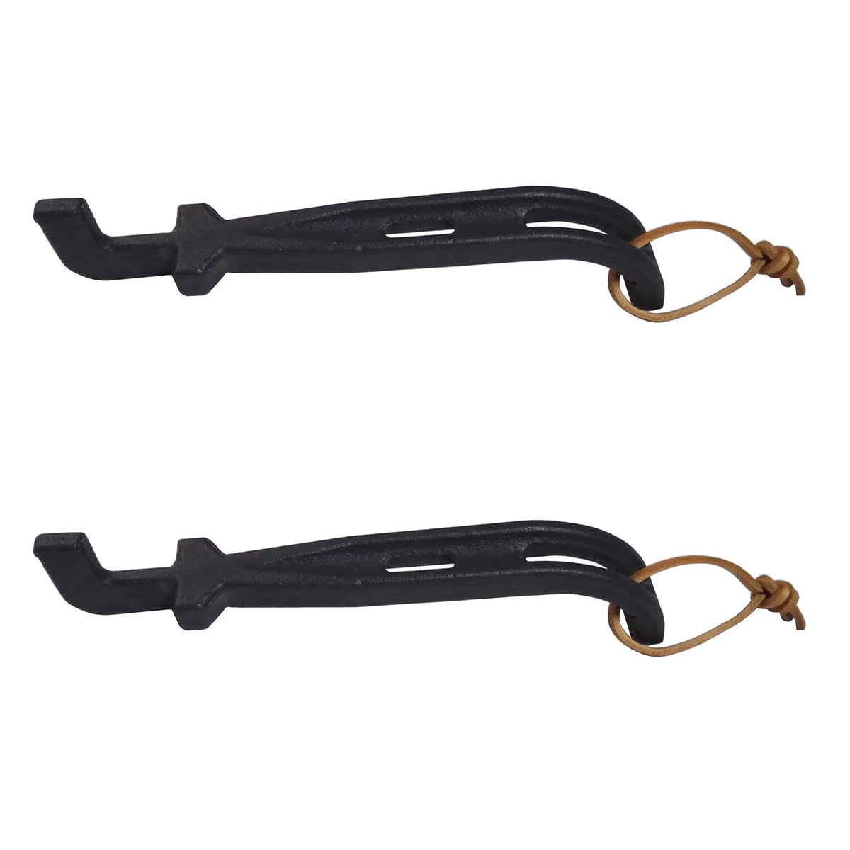 DELSbbq cast iron grate lifter shows durable construction for heavy grills.