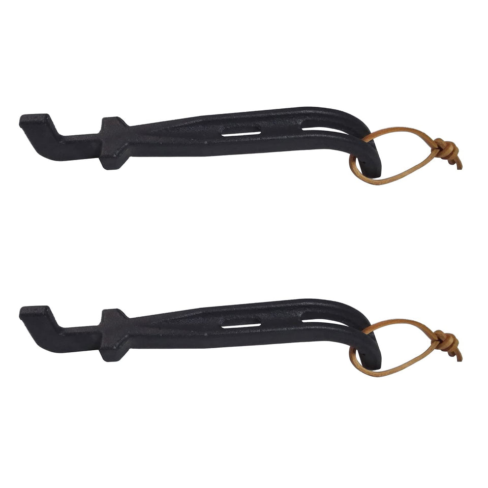 DELSbbq cast iron grate lifter shows durable construction for heavy grills.