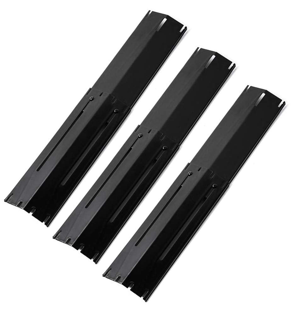 DELSbbq universal heat plate extended close-up showing adjustable length for versatile grill fit