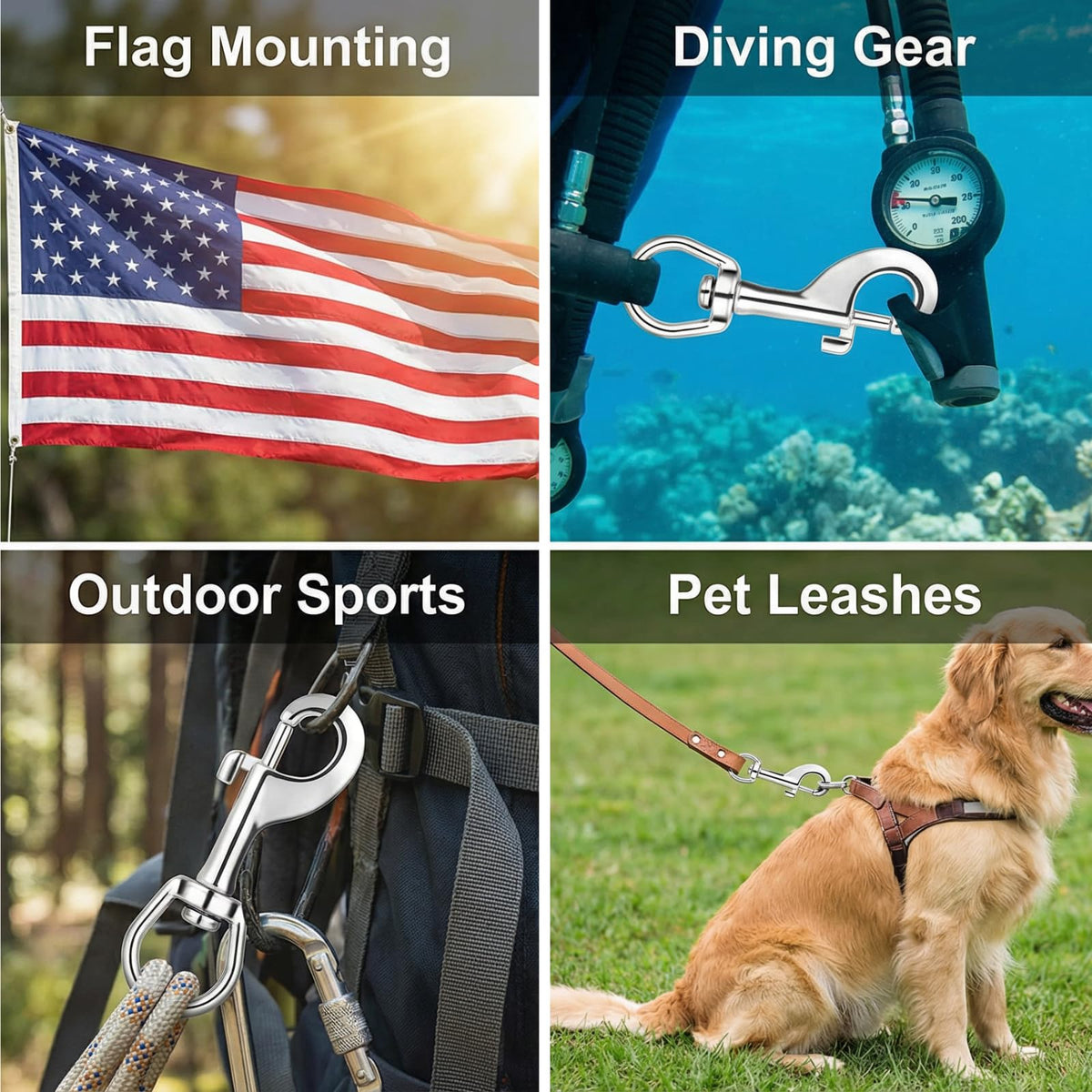 DELSWIN dog leash clip for secure leash connections during outdoor walks.