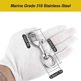 DELSWIN heavy-duty stainless steel clip resists rust, ideal for outdoor flag display.