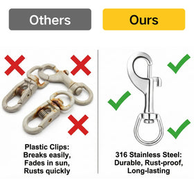 DELSWIN marine hardware clip ideal for flagpoles or gear organization.