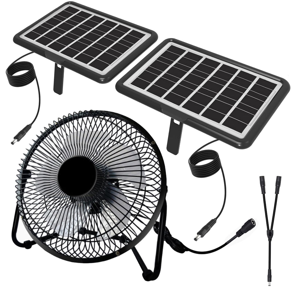 Delume 8-inch solar exhaust fan delivers daytime airflow for vents.